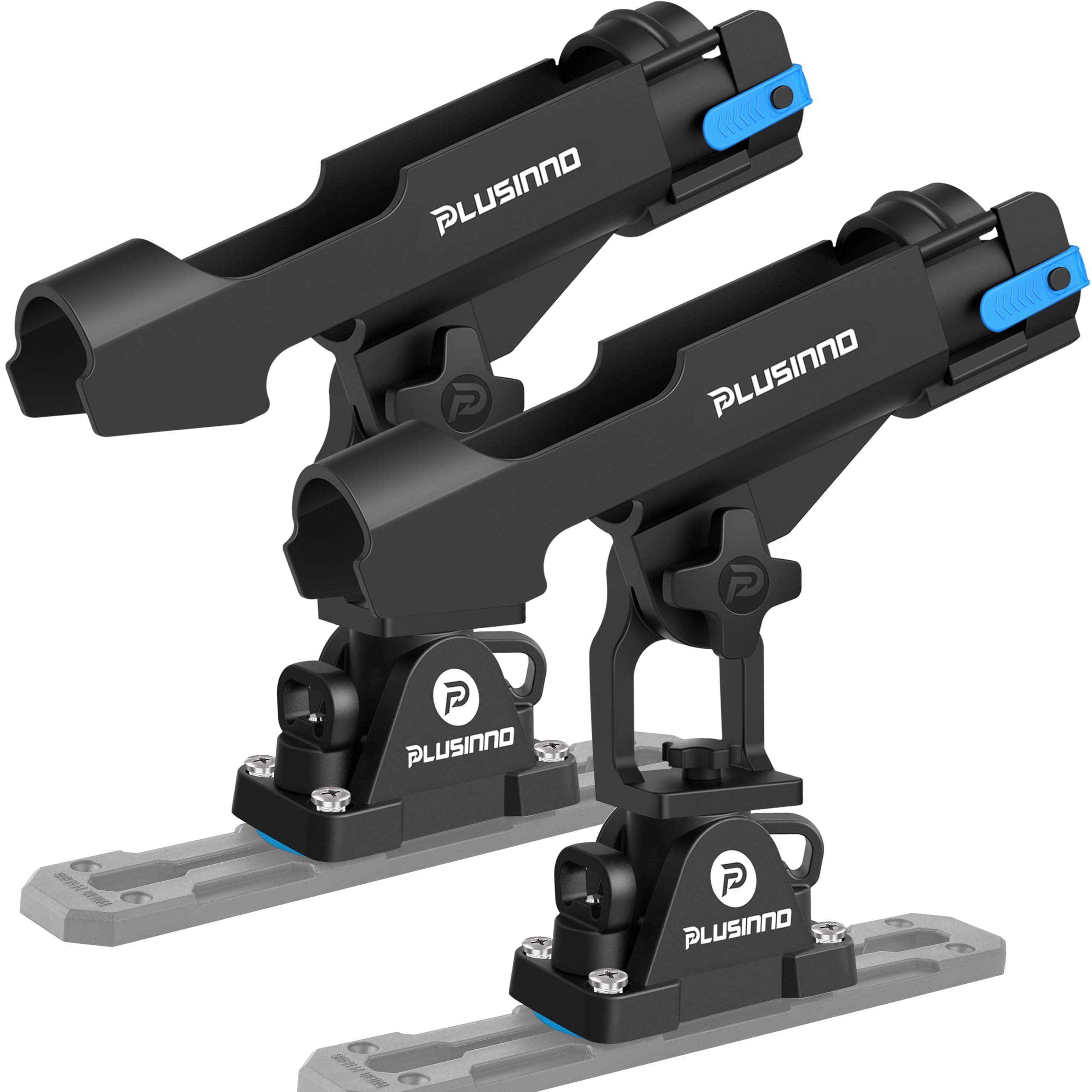Photo 1 of PLUSINNO 2 in 1 Fishing Rod Holders for Boat, Kayak Fishing Rod Holder, Fishing Pole Holders for Track Mount/Deck Mount, Fishing Gear with Fishing Rod Protective Strap, Fishing Accessories & Gifts