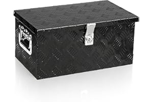 Parts-Diyer 20'' Truck Trailer Tool Box Utility Aluminum Truck Bed Storage Toolboxes Pickup Flatbed Underbody Organizer Lockable with Keys, Black