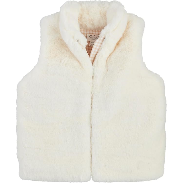 Amazon.com: Mud Pie Children's Faux Fur Zip Vest- Ivory; small
