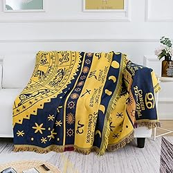 Boho Throw Blankets Woven Reversible Cotton