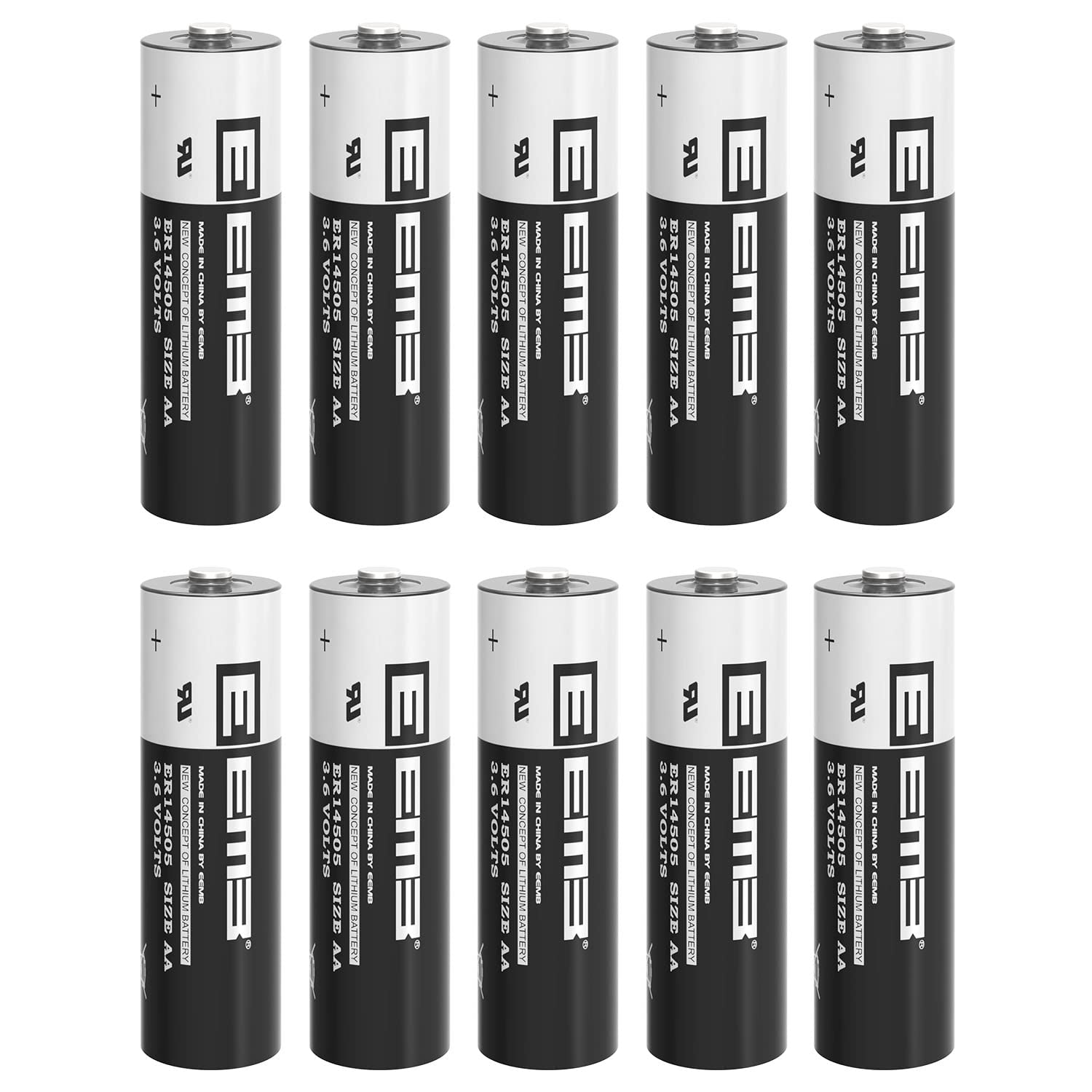 EEMB ER14505 AA 3.6V Lithium Battery Li-SOCL₂ Non-Rechargeable Battery SB-AA11 LS14500 TL-5903 SL-360 S7-400 ER14500 for Water Electricity Meter Gas PLC Facility Equipment Spare Generic Battery (10)
