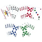 2 Pack Large Print 4 Color Playing Cards, Friendly Left Handed Playing CardsPoker Size Deck of Cards for Easy Reading, Family Card Games, and Casino Play Color-blind &amp; color-weak friendly gifts