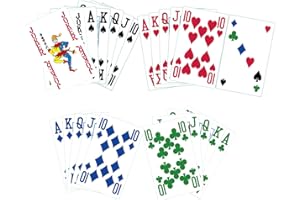 2 Pack Large Print 4 Color Playing Cards, Friendly Left Handed Playing CardsPoker Size Deck of Cards for Easy Reading, Family
