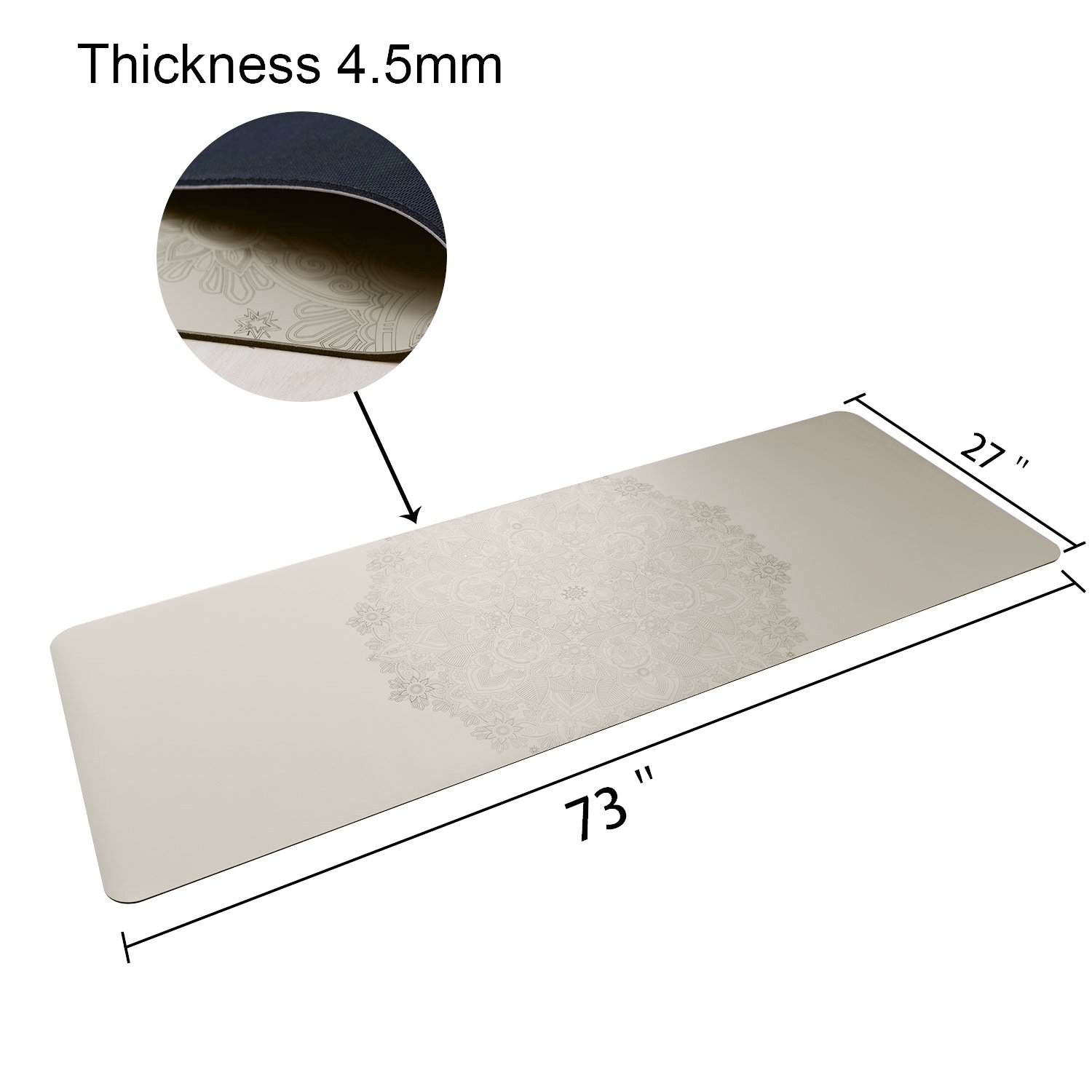 Yoga Mat,4.5mm Thick Yoga Mats Eco and Body Friendly Sweat Grip Non-Slip With Carrying Yoga Mat Bag-Ganesha