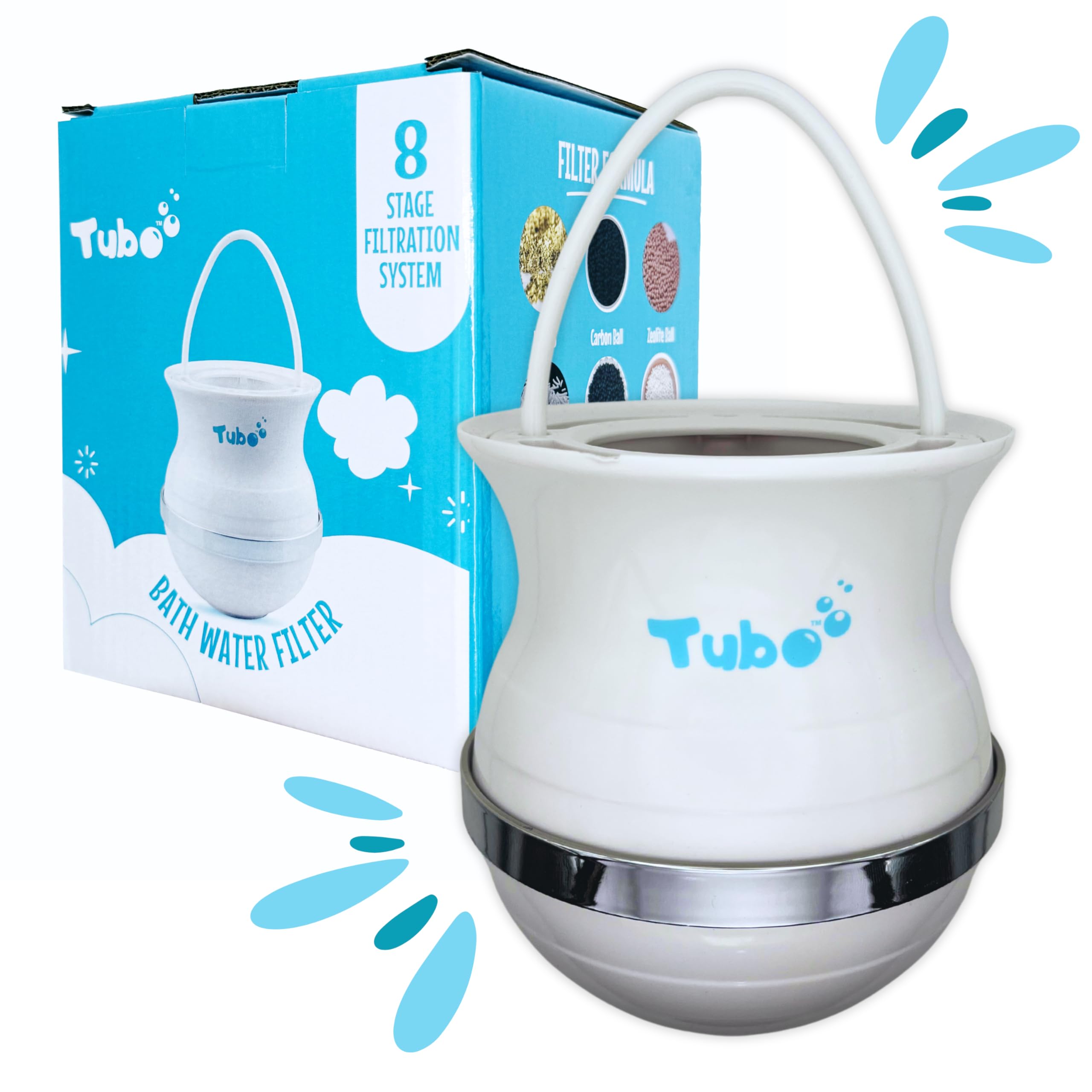 Photo 1 of Tubo Bath Filter 2.0 - The Original 8 Stage Bath Water Filter for Tub Faucet - Removes 99% of Chlorine and Contaminants - BPA-Free - Supports Healthy Skin & Hair - Easy Installation