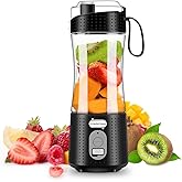 VOTSUPKITDINOK Portable Blender for Shakes and Smoothies, USB Rechargeable Personal Blender with 6pcs 3D Blades, Strong Blend