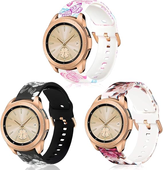 Amazon Com Koreda Compatible With Samsung Galaxy Watch 42mm Galaxy Watch Active 2 40mm 44mm Galaxy Watch 3 41mm Bands Sets 20mm Soft Floral Print Sport Watch Strap Replacement For Galaxy Watch Active 40mm Gear Sport