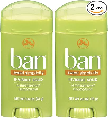 Amazon Com Ban Invisible Solid Deodorant Sweet Simplicity 2 6 Oz 2 Pk Health Personal Care