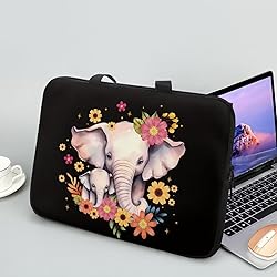 Uasibuni Daisy Elephants Print Laptop Bag for Men