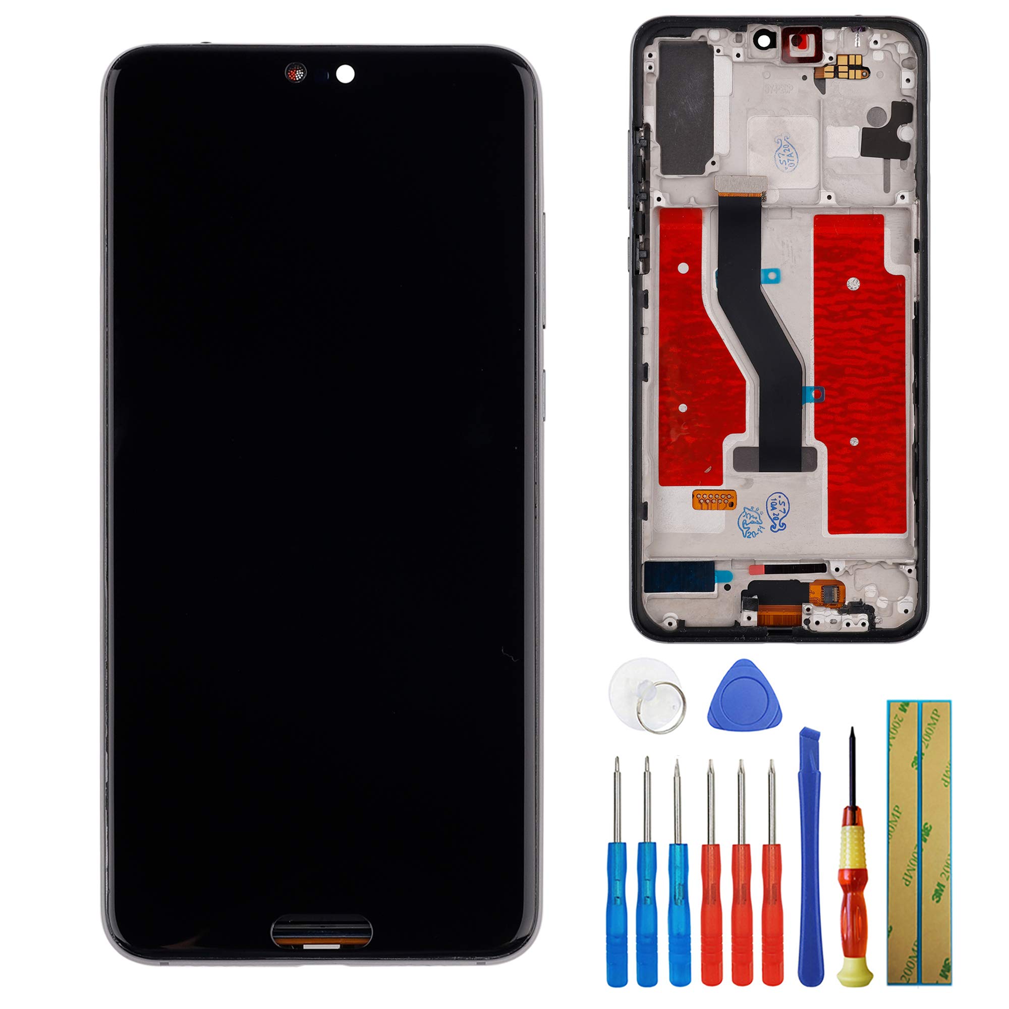 E-YIIVIIL TFT LCD Display Compatible with Huawei P20 Pro CLT-L09 CLT-L29 6.1 Inch LCD Touch Screen Display Assembly with Tools + Frame