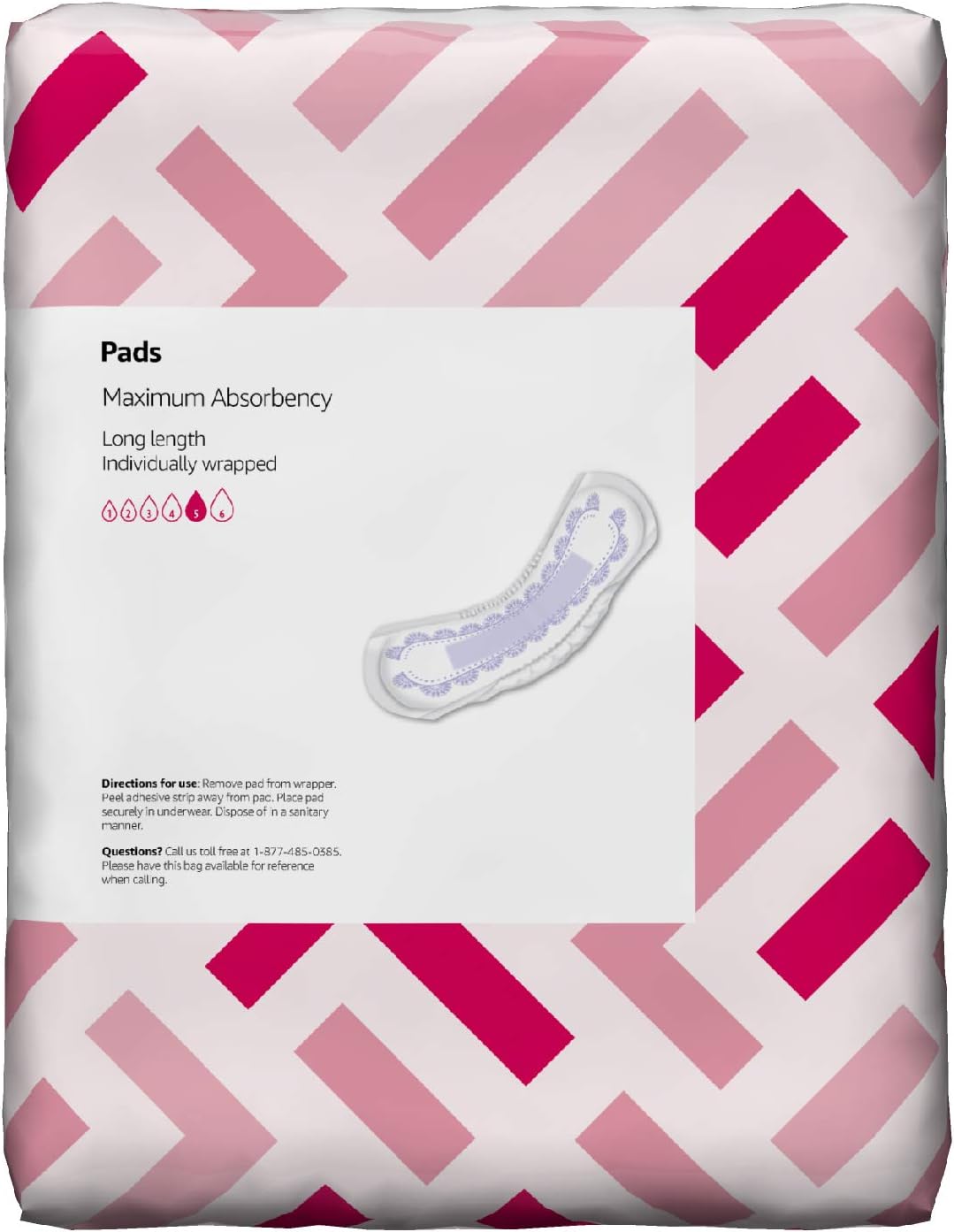  Brand - Solimo Incontinence/Bladder Control Pads for Women, Maximum Absorbency, Long Length, 78 Count, 2 Packs of 39: Health & Personal Care