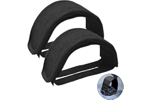 HQdeal 1 Pair Universal Bicycle Fixed Strap Anti-Slip Double Adhesive Pedal Toe Clip Strap Cycling Pedal Accessory