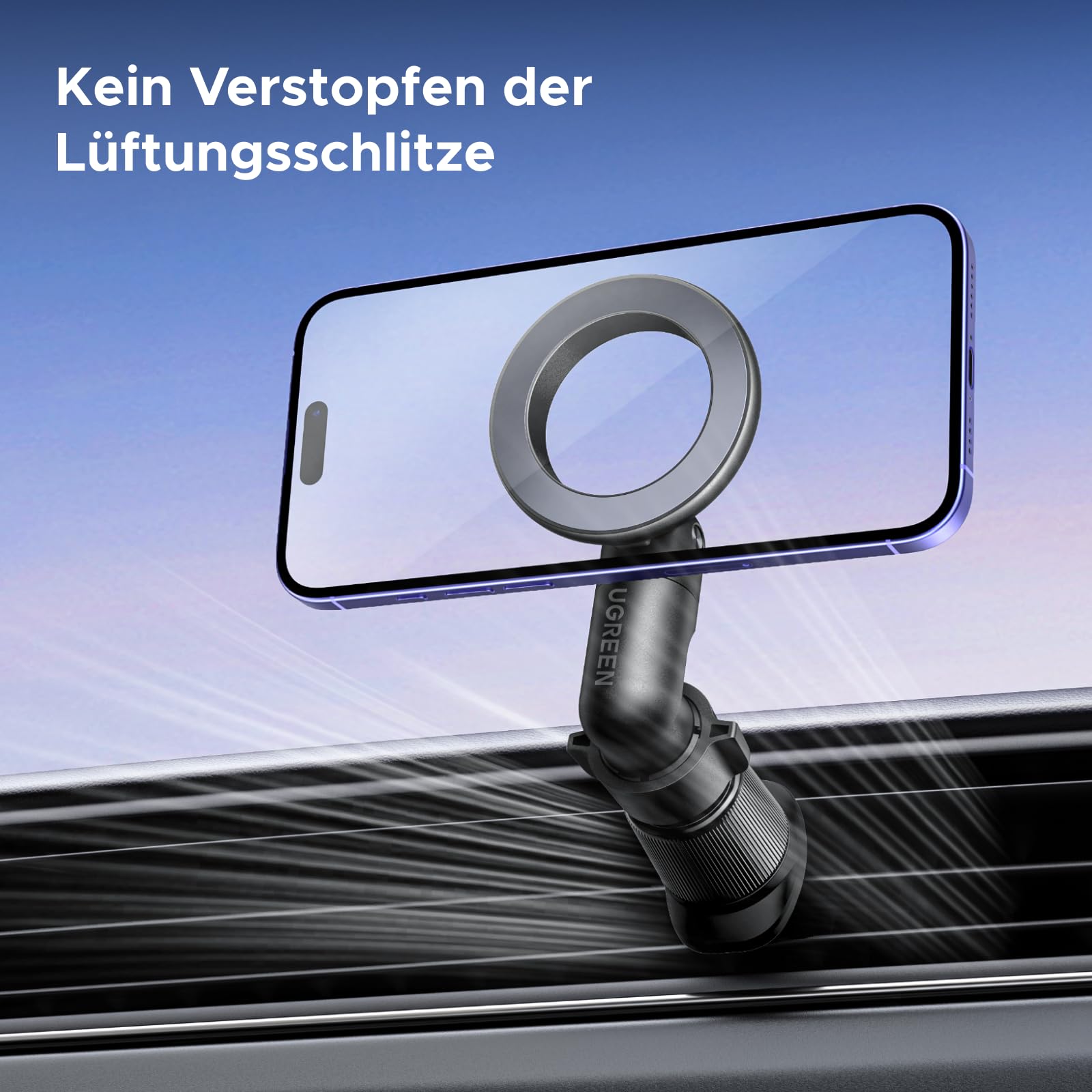 UGREEN Handyhalterung Auto für MagSafe Autohalterung, Handy KFZ Halterungen 2025 Neue Upgrades [20x N52 Magnet] mit iPhone 17 16 15 14 13 12 Pro Max Plus Mini, und Allen Smartphones 7