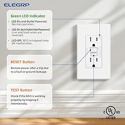ELEGRP GFCI Outlet 15 Amp, Self-Test GFI Electrical