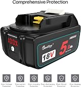 Waitley 18V 5.0Ah Battery Li-ion Compatible with Makita 18V Tools view 5