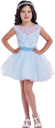 short light blue wedding dress