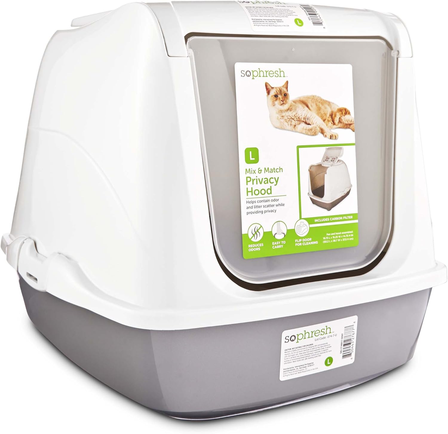 so phresh gray open cat litter box