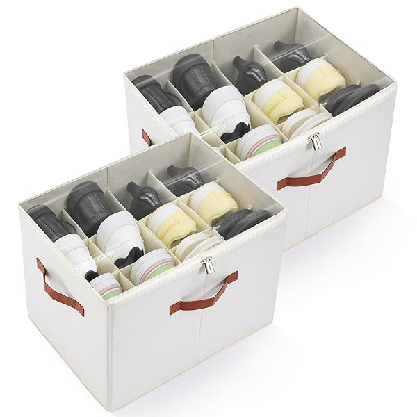 KITHERO 2-PACK SHOE ORGANIZER FOR CLOSET, FOLDABLE SHOE...