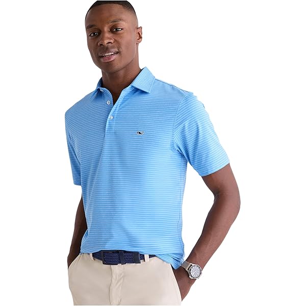 vineyard vines Edgartown Pique Polo, Aqua Haze, X-Small at Amazon