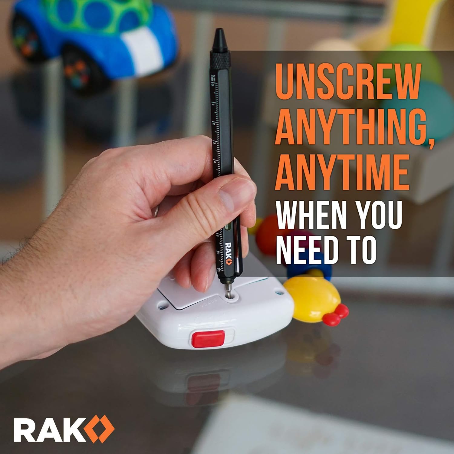 RAK Multi-Tool 2Pc Pen Set - LED Light, Touchscreen Stylus, Ruler, Level, Bottle Opener, Phillips Screwdriver, Flathead, and Ballpoint Pen - - 