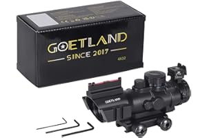Goetland Rifle Scope 4x32 Prism Sight Scope Optic Blue Green Red Illuminated BDC Reticle SFP for Airsoft Hunting Tactical