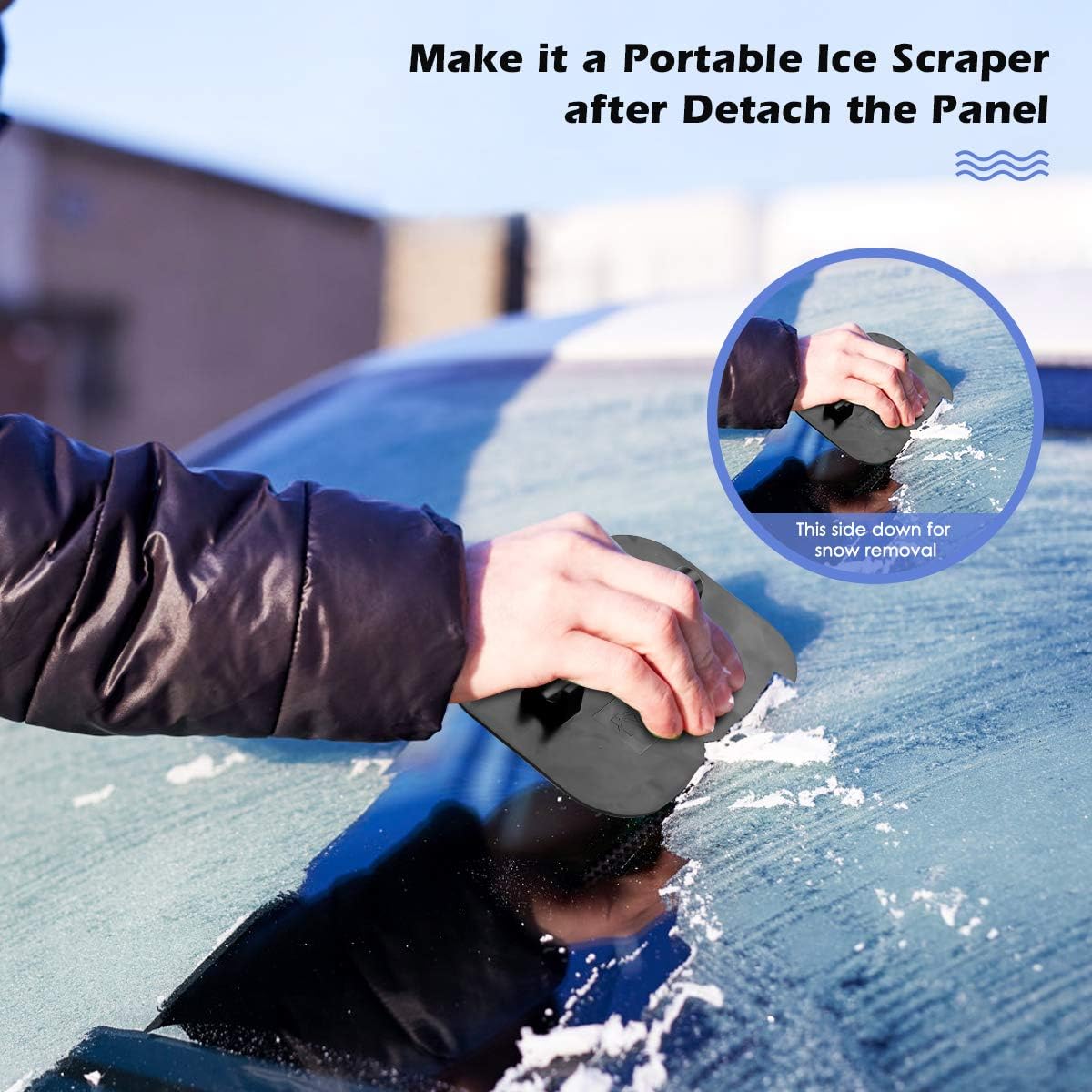 AstroAI Car Window Cleaner, 4 Microfiber Pads, Windshield Cleaning Tool with Telescopic Handle Auto Inside Glass Wiper Kit, Blue: Automotive