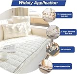 GKXLH Thick Corduroy Sofa Cover 2-4 Seater White 90x180cm Non-Slip view 3