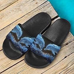 Howilath Abstract Dolphin Pattern Sandals for Women
