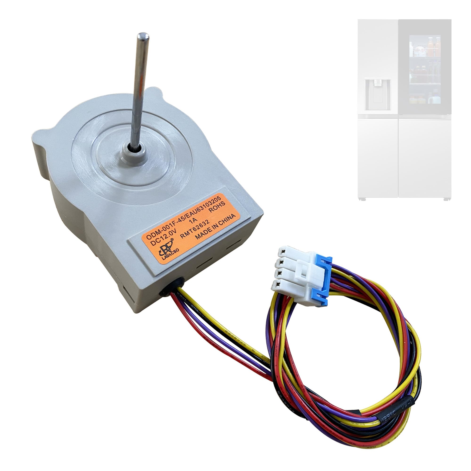 Photo 1 of EAU63103205 Refrigerator Condenser Fan Motor Replacement for LG Refrigerators Fan Motor 73132 73133 LFXS24623B,Replaces EAP12080243 PS12080243 AP6235484 4509125,DC 12.0V 1A