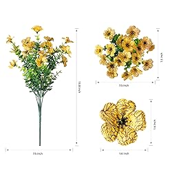 HyeFlora Artificial Fall Flowers Faux Mums for