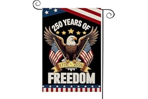 WENWELL 250 Years America Garden Flag,250th Anniversary USA Patriotic Banner Double-Sided with Eagle Design, 1776-2026 Commemorative, 12 x 18 Inch