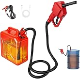 Portable Fuel Transfer Pump, Integrated Auto‑Stop &amp; Hand Nozzle, 80'' Pump Lift, 3.8GPM,Slidable Clamp for Various Size and depth Gas Cans, Multi‑Power Supply, Works for Gasoline, Diesel, Kerosene