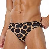 AIMPACT Mens Stripe Swim Briefs Retro Swimwear Sexy Bikini Swimsuit Print Bathing Suit