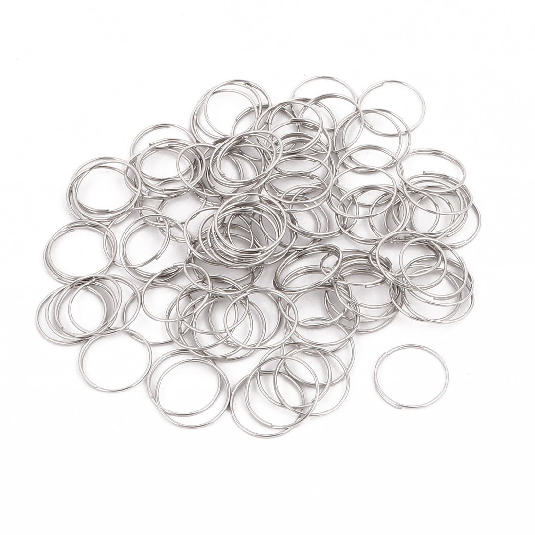 sourcingmap 100pcs 11mm Outer Diameter Chandelier Connector Steel O- Silver Tone