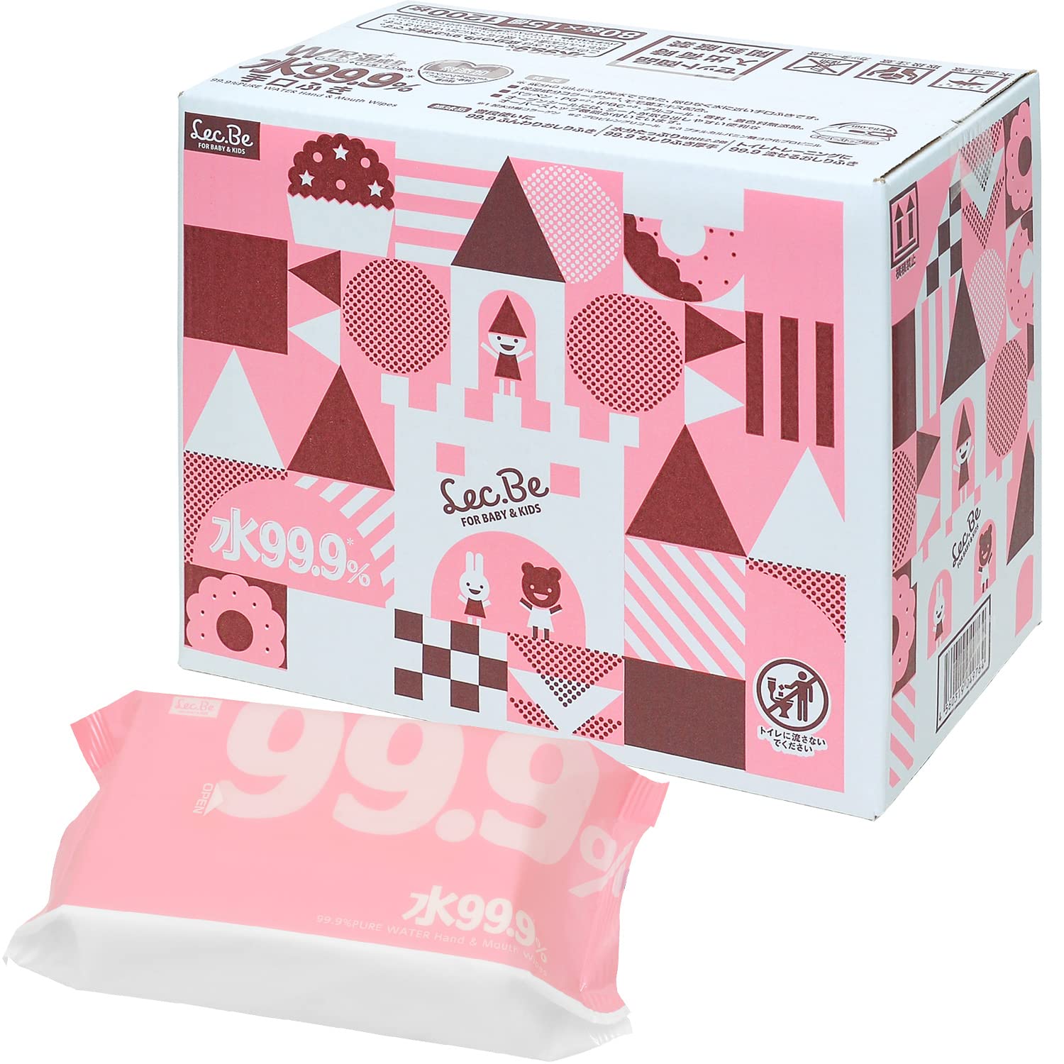 レック(LEC) 純水 99.9% 手口ふき メッシュシート 80枚×15個 (1200枚) コラーゲン モモ葉エキス W保湿成分配合 日本製商品画像