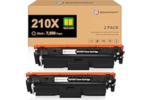 SINOPRINT 210X Black Toner Cartridge High Yield (with CHIP) Compatible Replacement for HP 210A 2100X for Color Laserjet Pro M