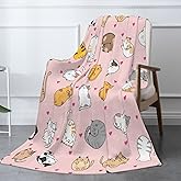 Cute Cat Throw Blanket Cozy Fluffy Plush Blanket Soft Flannel Throw Blanket for Kids Men Women Gift Sofa Bed Couch 50