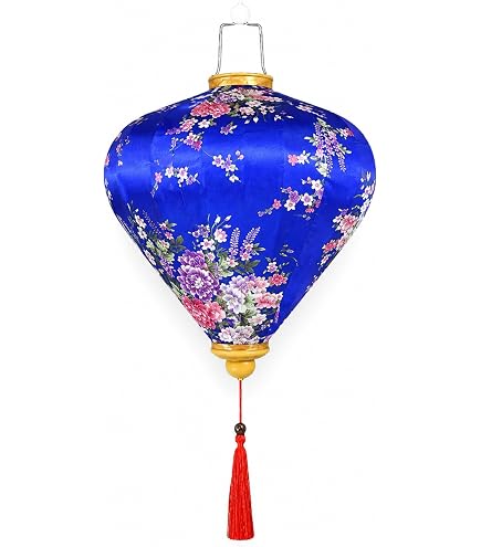 Toddmomy Hoi An Silk Lantern – 12-Inch Oval Vietnamese Lantern, Foldable Oriental Flower Lamp, Multicolor, For Weddings, Parties, And Home Decor