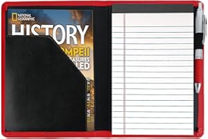 Gorbado Padfolio/Portfolio Binder, Mini Leather Padfolio Portfolio Binder 5 x 8 Legal Writing Pad, A5 Document Organizer Folder for Men Women, Red