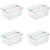 Sterilite Deep Clear Plastic Stackable Storage Container Bin Box Tote with Clear Latching Lid Organizing Solution for Home & 