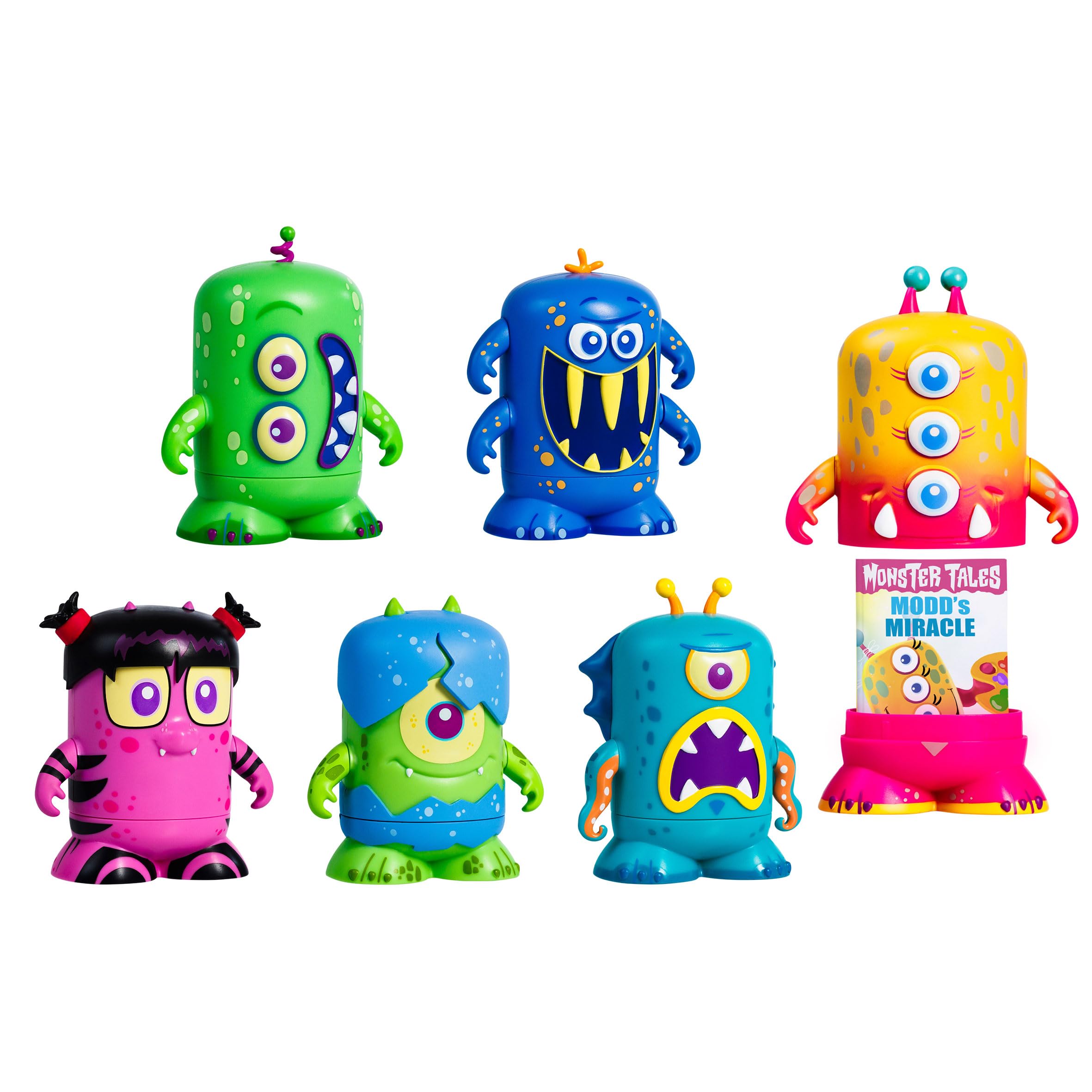 Booksy Monster Tails – Action Figure Toy with a Miniature Educational Book, Styles May Vary