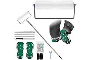 UKQRRTC Self-Leveling Cement Tool Kit, Epoxy Floor Paint Tool, Include Multi Section Adjustable Splicing Rod, Spiked Shoes, S