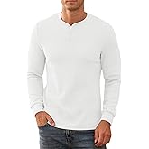 NITAGUT Men's Henley Shirts Long Sleeve Button T-Shirt Fashion Casual Pullover Shirt