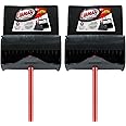 Libman Commercial 919 Lobby Dust Pan and Broom Set (Open Lid), Black/Red (Pack of 2)