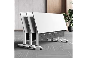 Conference Room Table 1 Pack, Modern Folding Training Tables with Flip Top, Mobile Table with Four Locking Wheels, Executive 