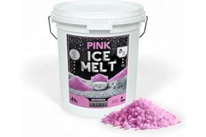 Peach Country Pink Ice Melt Pet Friendlier Eco-Friendly De-Icer, Fast-Acting Granules for Driveways, Walkways & Entryways, 8 lb Pail