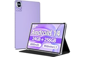 SKYEGG Tablet 11 inch Android 14 Tablets, 24GB+256GB+1TB Expand, Widevine L1 Compatible 8-Core Tablet PC with 5G WiFi, 8000mAh Big Battery, 13MP Camera, 11'' IPS HD Touchscreen, Face ID, GPS(Purple)