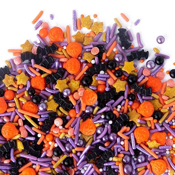 SWEETS INDEED HALLOWEEN SPRINKLES, CANDY EYEBALLS, EDIBLE SPRINKLE MIX, PERFECT FOR CAKE DECORATIONS, BAKING, ICE CREAM, COOKIES, CUPCAKE TOPPER, 4 OUNCES (TOIL & TROUBLE)