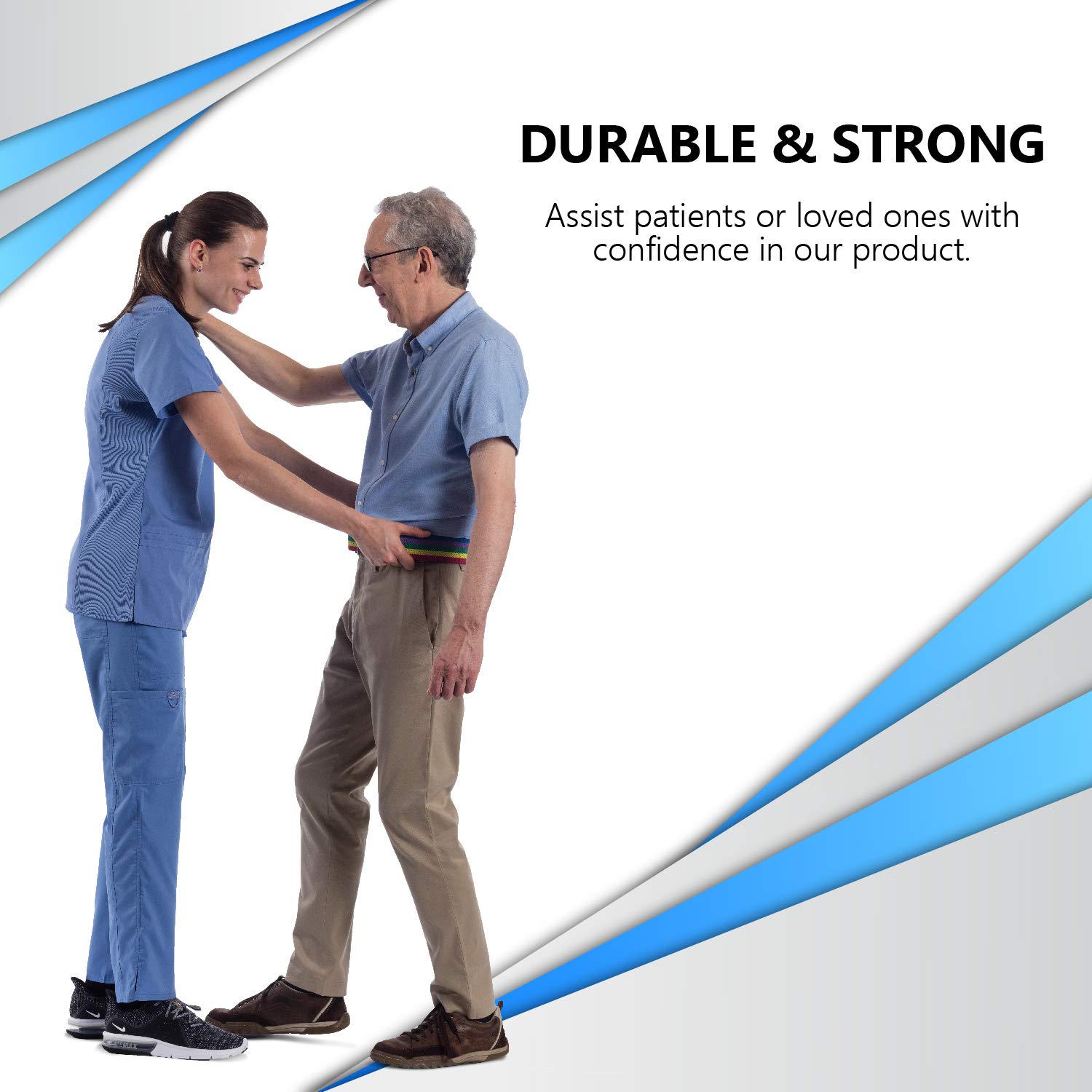 NYOrtho Metal Buckle Gait Belt - Adjustable Machine Washable Strong and Durable Material Latex Free
