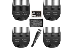 CR8GR8 Guards Compatible with Manscaped The Lawn Mower 3.0, 4 Pack 8 Cutting Lengths from 1/8"-1/2" Inch with Brush, Organizer and Bag, Guide Comb for Manscaped 3.0 Attachments